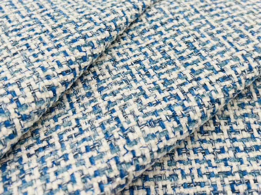 Brunschwig & Fils Textured Basketweave Upholstery Fabric- Gambier Marine 1.85 yd