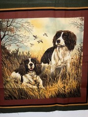 VIP Cranston Hunting Dogs Fabric Panel Pillow Squares Robert May