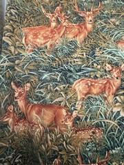 VTG Cotton Quilt Fabric Deer Fawn Bucks WILDLIFE ANIMAL Print Hobby Lobby 20”