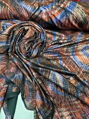 Nylon Spandex 60 W Stretch Fabric Sold BTY Design Multicolor Metallic Blue Red