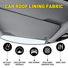 3MM Flat Knit Headliner Fabric Foam Back Auto Roof Repair Upholstery Material