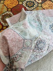 Mosaic Tile Fabric Moroccan Mediterranean Pattern Colorful Remnant 41×43