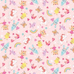 Baby Love | Pink Little Princess Toys by Michael Miller | Cotton by the 1/2 yard