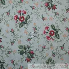 BonEful Fabric FQ Cotton Old Quilt Mint Green Leaf Pink Rose Flower Shabby Chic
