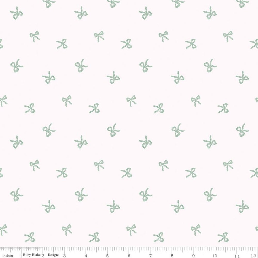 Sweet Cotton Tales Twirls & Ties Cream Fabric by the Yard or Fat Quarter | Riley