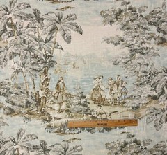 COVINGTON BOSPORUS 197 FLAX BEIGE RENAISSANCE TOILE LINEN FABRIC BY YARD 54″W
