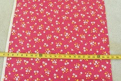 By 1/2 Yd, Yellow & White Floral on Hot-Pink, Moda, Prairie Grass, Japan, B1687