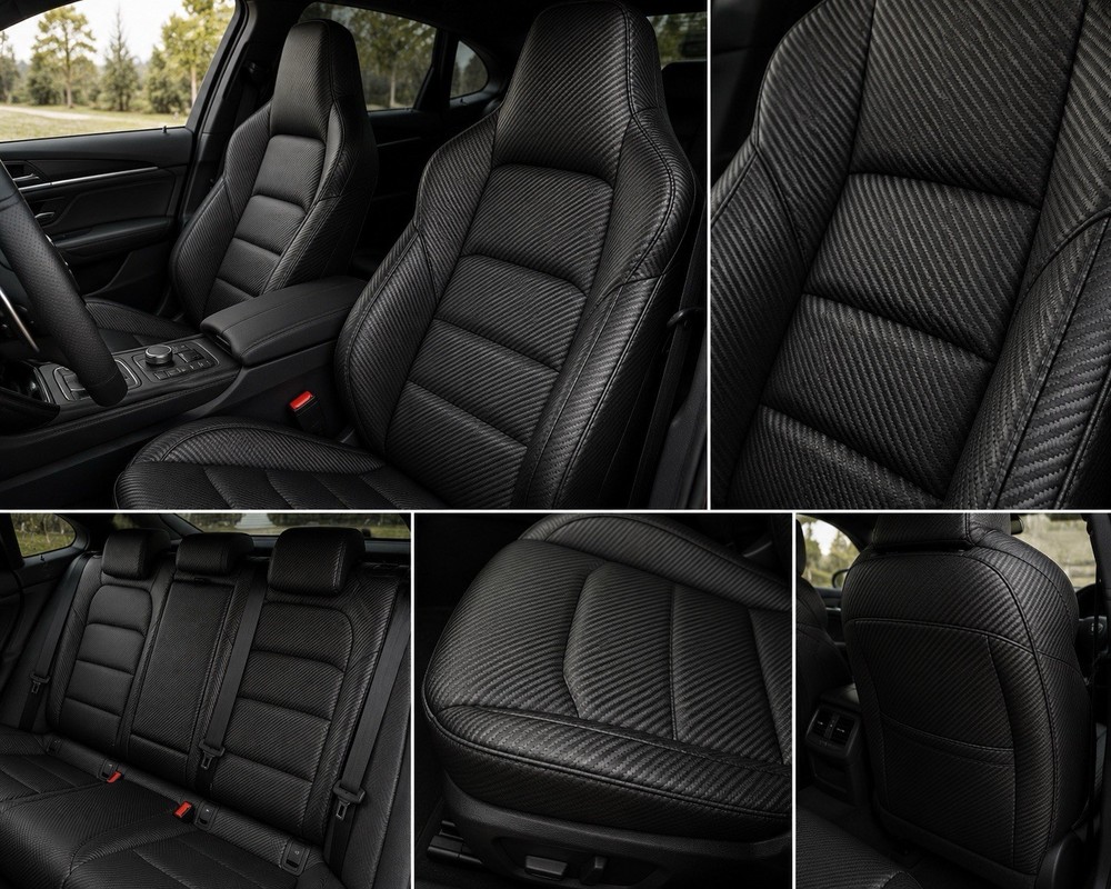 Tapis Raffia Noche Ultraleather®️ Aviation Fabric 9.7 Yards Carbon Fiber