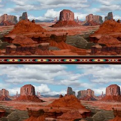 Desert Border stripe By the yard 43 inch wide cotton print