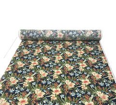 TOMMY BAHAMA LE MAR INK BLUE FLORAL OUTDOOR INDOOR MULTIUSE FABRIC BTY 54″W