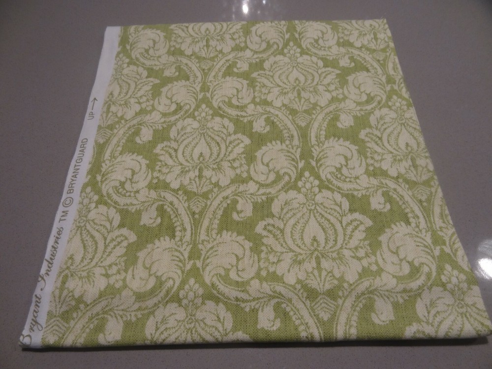 Bryant Industries Vintage Green and White floral Fabric / Material **1 Yard*