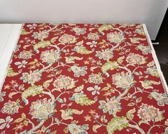 P KAUFMANN GARDEN RETREAT POPPY RED LARGE JACOBEAN FLORAL FABRIC BY YARD 54″W