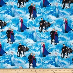 Disney Frozen Olaf fabric panel plus 1-1/4 yards Scenic fabric
