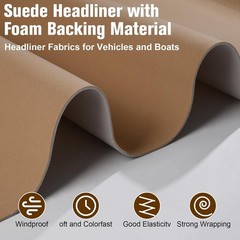 Versatile Headliner Repair Material – 54″L x 60″W Foam-Backed Beige Fabric