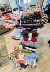 Vintage Fabric & Sewing Notions Lot, Multicolor, Sewing & Crafts
