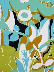 Abstract Floral Fabric Rayon Challis Flower Crepe Finish Apparel By the Yard