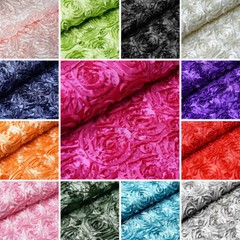 54″ wide x 12 feet Raised Roses FABRIC BOLT Wedding Party Decorations WHOLESALE