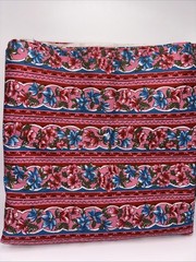 Vintage 44″ Wide Cotton Fabric 4 Yards Pink Red Blue Print Unbranded Flowers