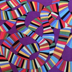 Roller Coaster Purple Multicolor Rainbow Stripes Geometric Pathway Mably BTY