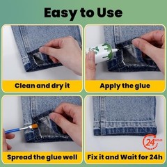 Super Strong Fabric Glue 60ml – Clear Washable Adhesive for Clothing, Patches, L