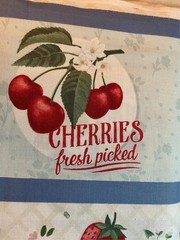 Border Stripe Fresh Sweet cotton fabric Wilmington prints choice of size Cherry