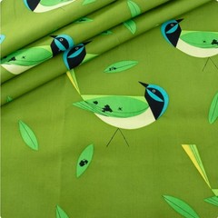 Charley Harper•Iconic Vol 2•Green Jay, Bird, Birds Fabric!100%Org Cotton•BTY