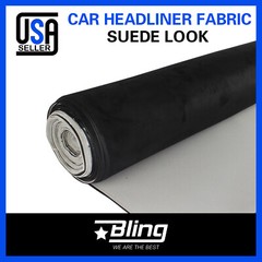 BLACK Suede Headliner Fabric Material 96″x60″ Car Interior Roof Liner Upholstery