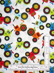 Farm Tractor Fabric Multi Color Tractors Cotton Timeless Treasues C5915 By Yard