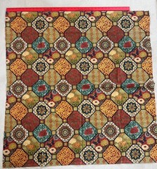 Mosaic Tile Fabric Moroccan Mediterranean Pattern Colorful Remnant 41×43
