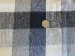 3822. BLUE/GRAY Cotton or Cotton Blend BRUSHED PLAID FABRIC – 64″ x 2 yds.
