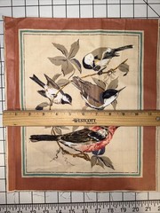 Vintage American Song Bird Fabric Panel 11.5” x 13” Cotton