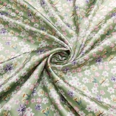 1 yard X 1.48 Retro Floral Satin Fabric Soft Scarf Lining Material DIY