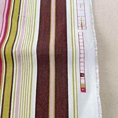 Premier Prints Terrace Multi Stripe Fabric Pink Green & Brown 1 yard