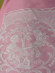 White polyester lace valance panel 3 yards x 15-1/2″(childs print)