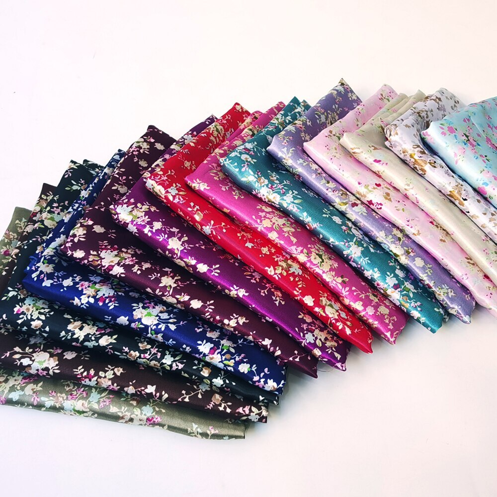 1yard X 1.48meter Soft Retro Floral Satin Fabric For Scarf Lining Shirt Gown Diy