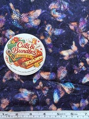 QT Fabrics Quilting by the 1/4 yard Cotton All a Flutter Butterflies Grape