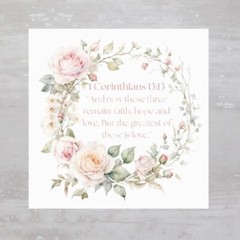 Bible Verse 1 Corinthians 13:13 Fabric Panel Craft Sewing Quilt Block A764