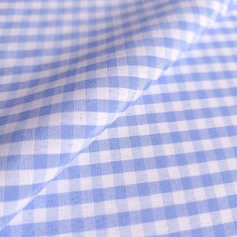 Sky Blue Small Gingham Check 58″ By The Yard Pillow Cushion Fabric