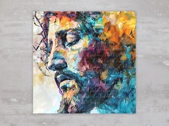 Jesus Christian Faith Fabric Panel Square Quilt Craft Sewing Quilt Block A48