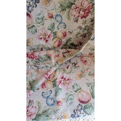Vintage Floral Fruit Screen Printed Fabric Linen Look 152×55 Scotchgard ESD