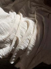 Ivory Unbleached Neutral Organic Cotton Fabric By 2 Meters, Crinkle Wide Width