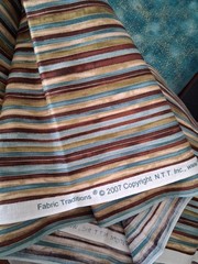 Fabric Tranditions Metallic Stripes Blue, Green, Brown & Gold 1/2 Yard Pieces