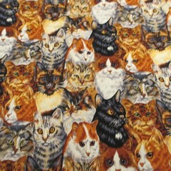 Packed Cats Kittens COTTON Fabric QUILTING Craft Piece 2yds long X 23″ wide