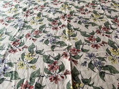 4 yds Vtg Pale Pink Floral Fabric Hamil Textiles #23212 Linen or Cotton Blend