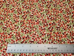 Holiday Dazzle BTY Studio 8 VIP Christmas Red Green Metallic Gold Berries Ecru
