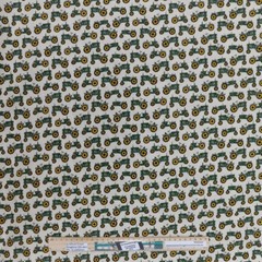 Quilting Sewing Fabric GREEN TRACTORS JOHN DEERE Allover Material 50x55cm FQ