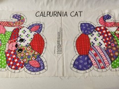 VTG Calico Cat Cut & Sew Pillow Patchwork Kitty Sewing Panel Doll Calpurnia