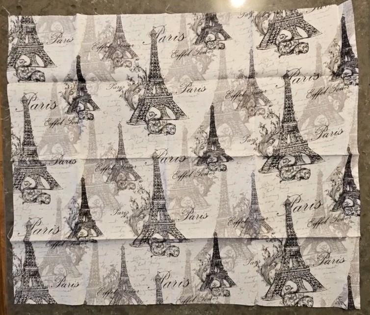 Novelty Paris Fabric FQ Cotton Quilt B&W Eiffel Tower France Scenic Jo-Ann