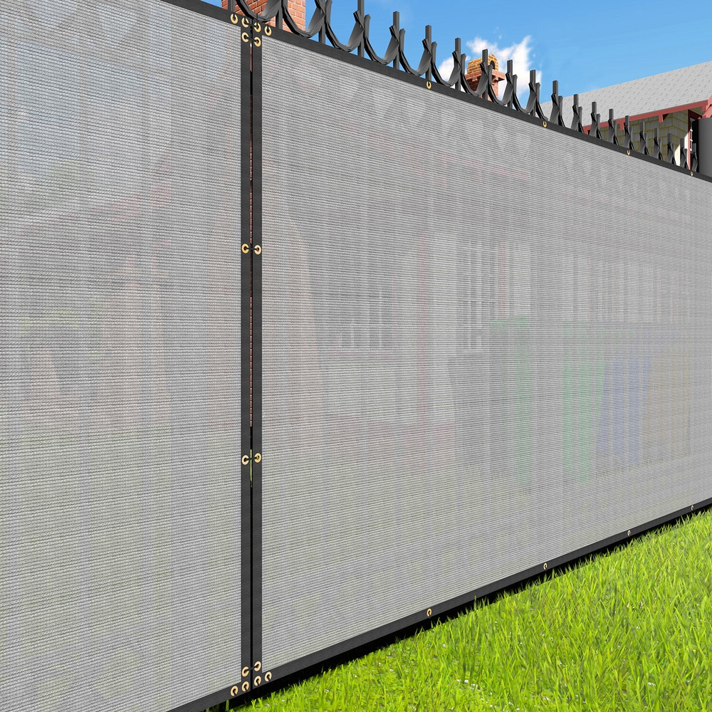 7ft Gray Privacy Fence Screen Patio Yard 95% Blockage Mesh w/Gromment