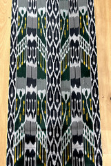 11 Yard HAND MADE UZBEK Natural SILK IKAT ADRAS FABRIC WIDE SIZE # 5718